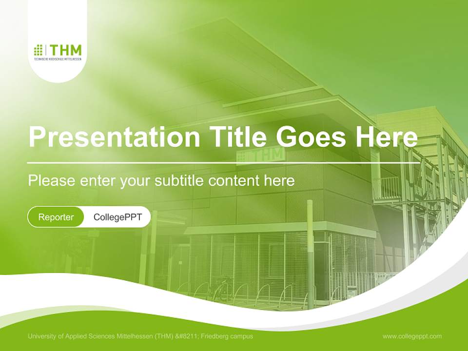 University of Applied Sciences Mittelhessen (THM) – Friedberg campus Lecture Sharing and Networking Event PPT Template4:3 ratio PPT effect preview image4
