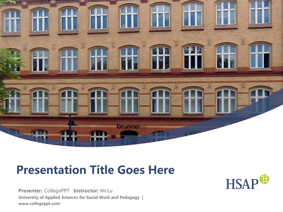 University of Applied Sciences for Social Work and Pedagogy Course/Courseware Creation PPT Template4:3 ratio PPT effect preview image5