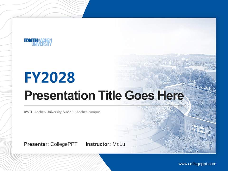 RWTH Aachen University – Aachen campus Academic Presentation/Research Findings Report PPT Template4:3 ratio PPT effect preview image5