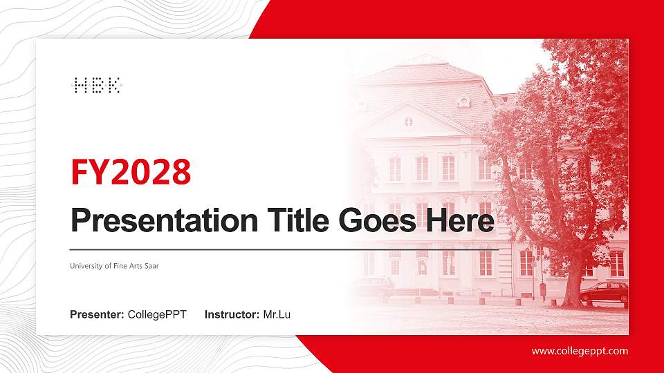 University of Fine Arts Saar Academic Presentation/Research Findings Report PPT Template16:9 ratio PPT effect preview image