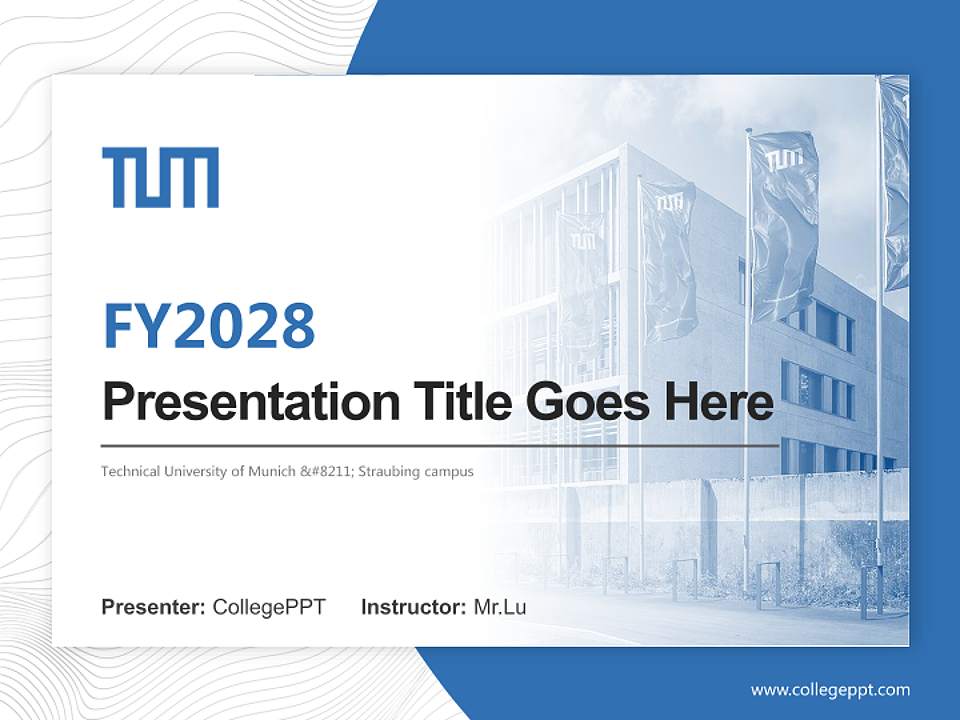 Technical University of Munich – Straubing campus Academic Presentation/Research Findings Report PPT Template4:3 ratio PPT effect preview image5