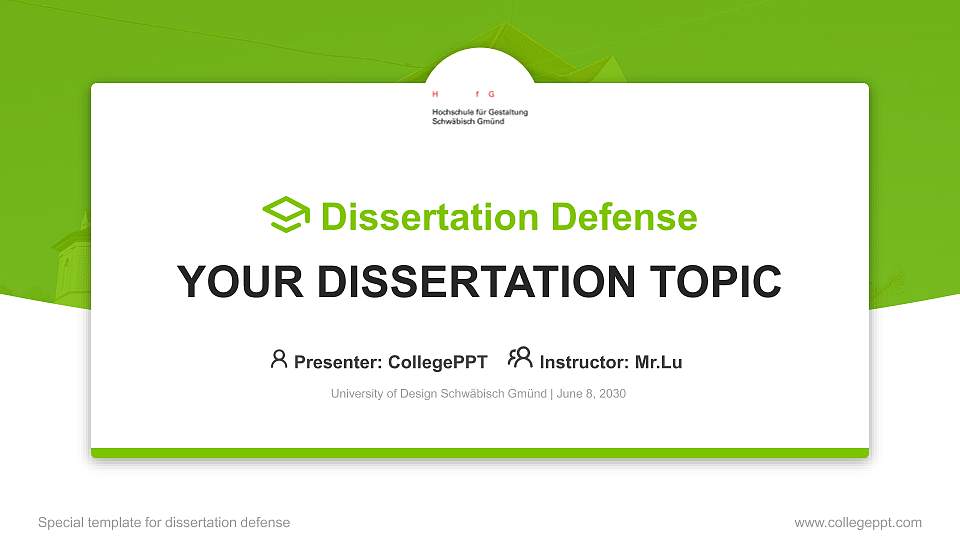 University of Design Schwäbisch Gmünd Graduation Thesis Defense PPT Template16:9 ratio PPT effect preview image