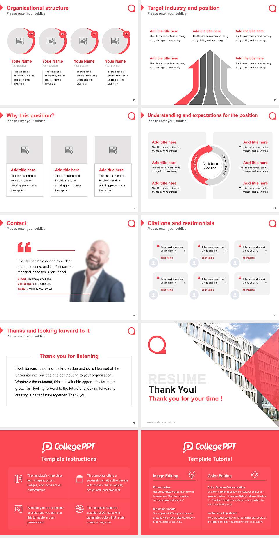 Quadriga University of Applied Sciences Resume PPT Template4:3 ratio PPT effect preview image4