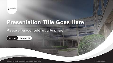 Reutlingen University – Technology, Business, Informatics, Design Lecture Sharing and Networking Event PPT Template