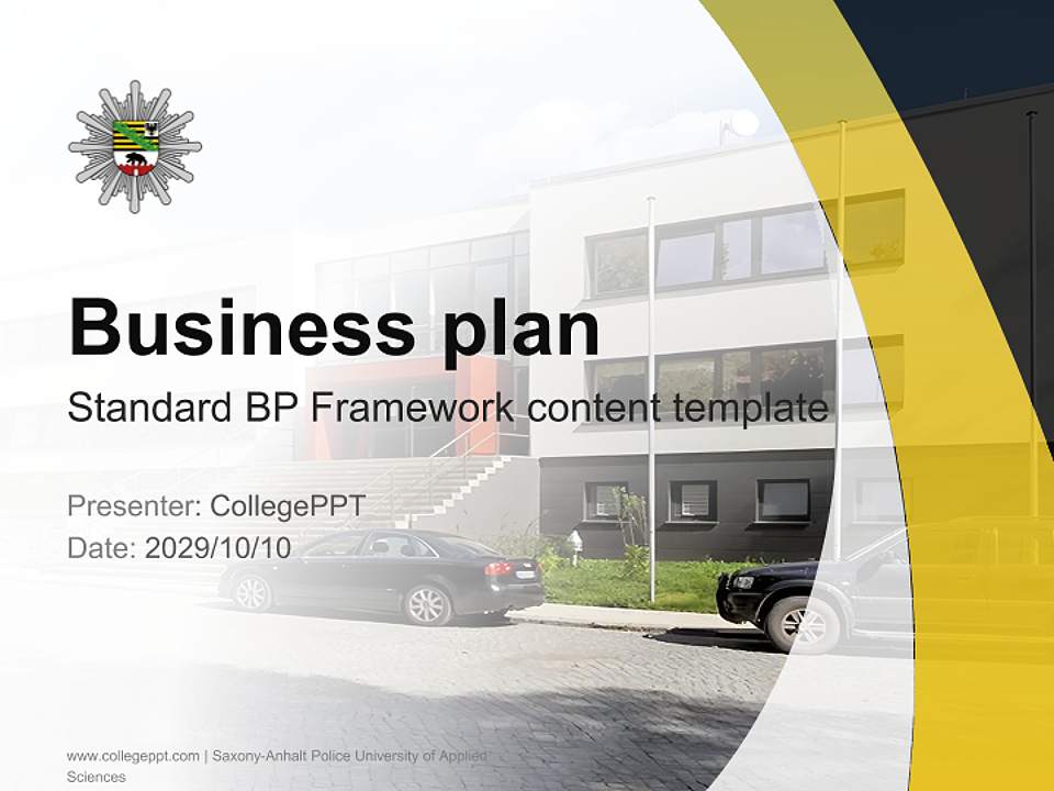 Saxony-Anhalt Police University of Applied Sciences Competition/Entrepreneurship Contest PPT Template4:3 ratio PPT effect preview image9