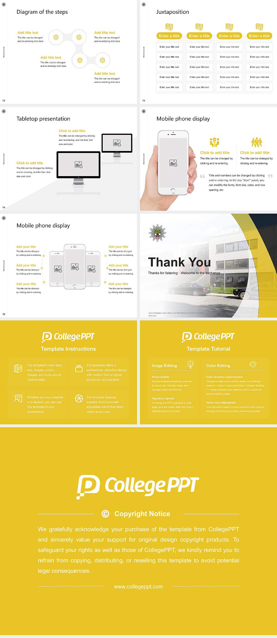 Saxony-Anhalt Police University of Applied Sciences Competition/Entrepreneurship Contest PPT Template4:3 ratio PPT effect preview image9