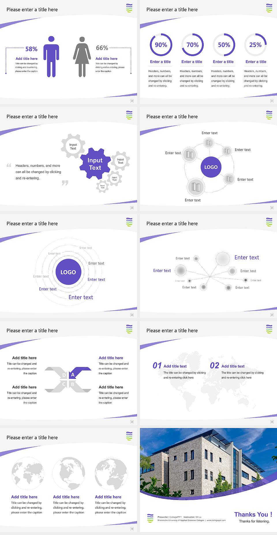 Rheinische University of Applied Sciences Cologne Course/Courseware Creation PPT Template4:3 ratio PPT effect preview image4