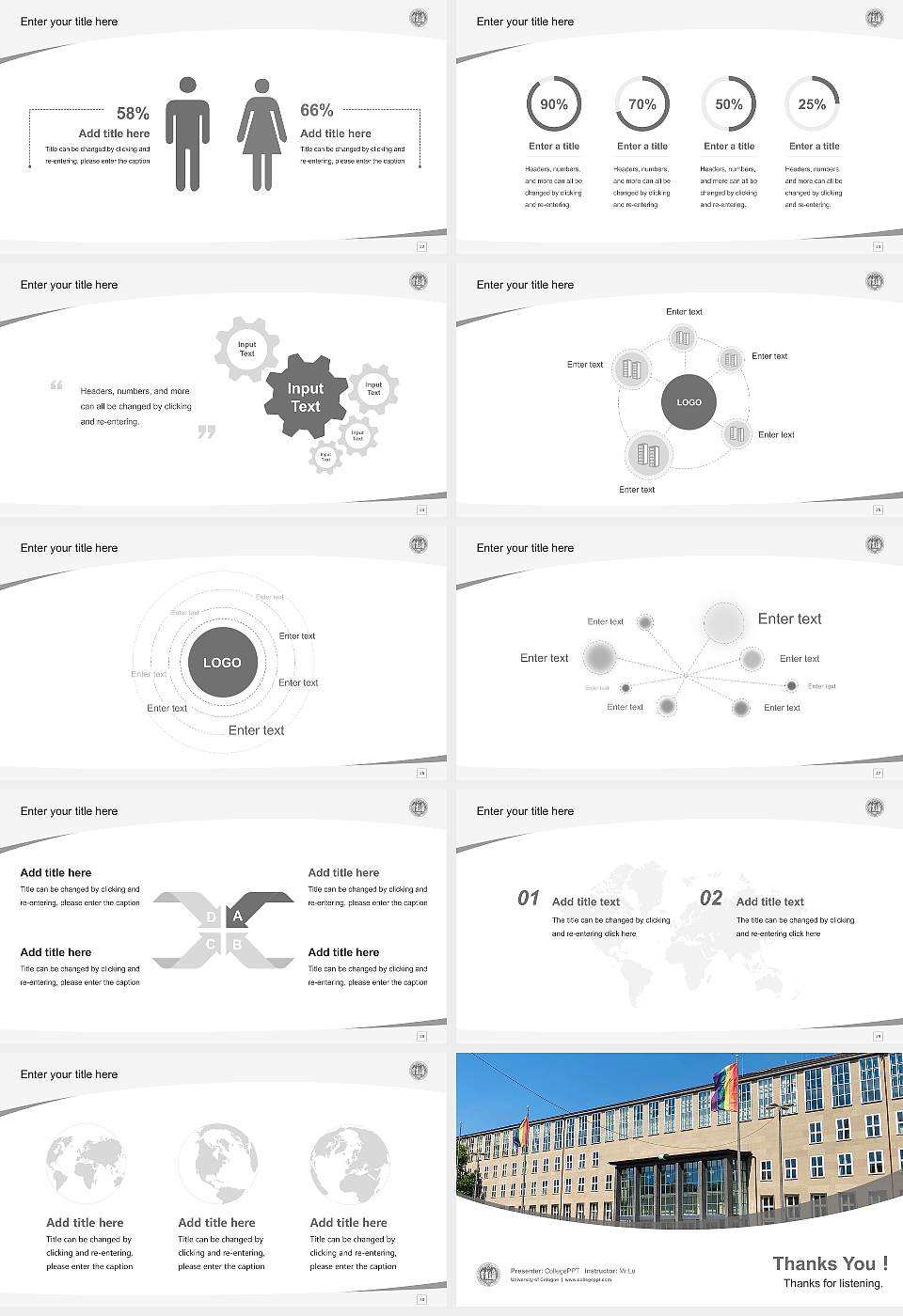 University of Cologne Course/Courseware Creation PPT Template16:9 ratio PPT effect preview image4