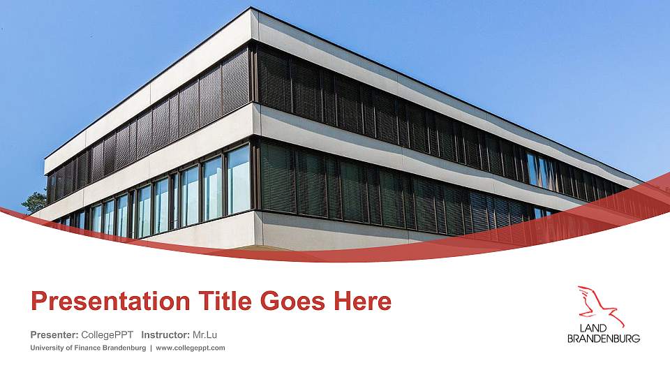 University of Finance Brandenburg Course/Courseware Creation PPT Template16:9 ratio PPT effect preview image