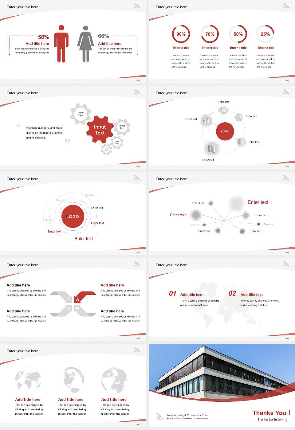 University of Finance Brandenburg Course/Courseware Creation PPT Template16:9 ratio PPT effect preview image4