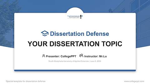 South Westphalia University of Applied Sciences Graduation Thesis Defense PPT Template