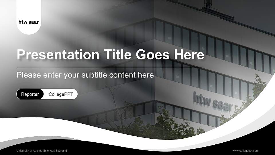 University of Applied Sciences Saarland Lecture Sharing and Networking Event PPT Template16:9 ratio PPT effect preview image