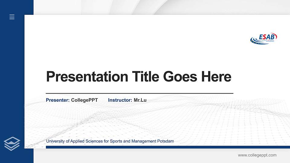 University of Applied Sciences for Sports and Management Potsdam Thesis Proposal/Graduation Defense PPT Template16:9 ratio PPT effect preview image
