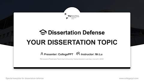 Rhineland-Palatinate Technical University Kaiserslautern-Landau Graduation Thesis Defense PPT Template