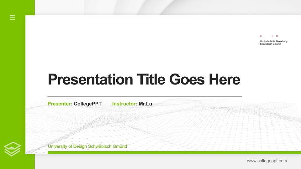 University of Design Schwäbisch Gmünd Thesis Proposal/Graduation Defense PPT Template16:9 ratio PPT effect preview image