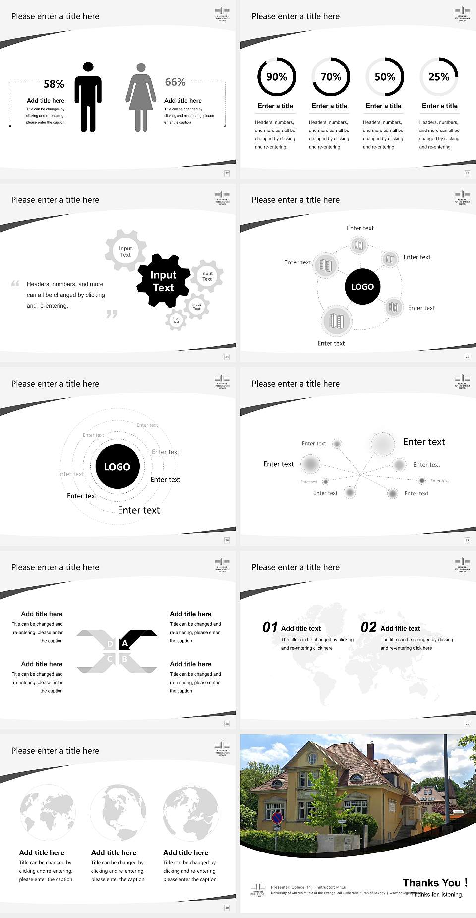 University of Church Music of the Evangelical Lutheran Church of Saxony Course/Courseware Creation PPT Template4:3 ratio PPT effect preview image4