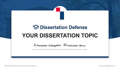 University of Church Music of the Evangelical Church of Westphalia Graduation Thesis Defense PPT Template