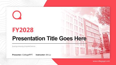 Quadriga University of Applied Sciences Academic Presentation/Research Findings Report PPT Template