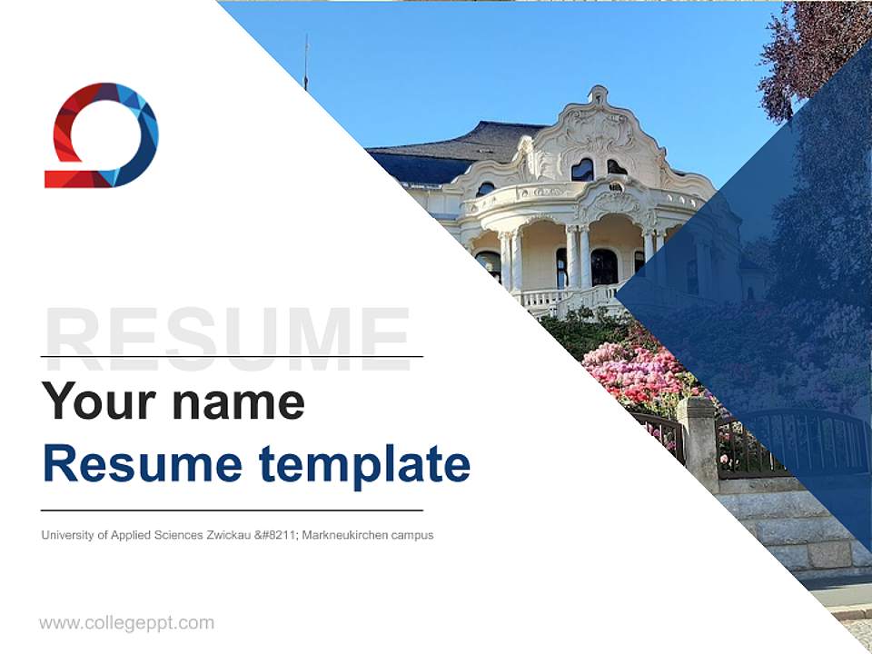 University of Applied Sciences Zwickau – Markneukirchen campus Resume PPT Template4:3 ratio PPT effect preview image5