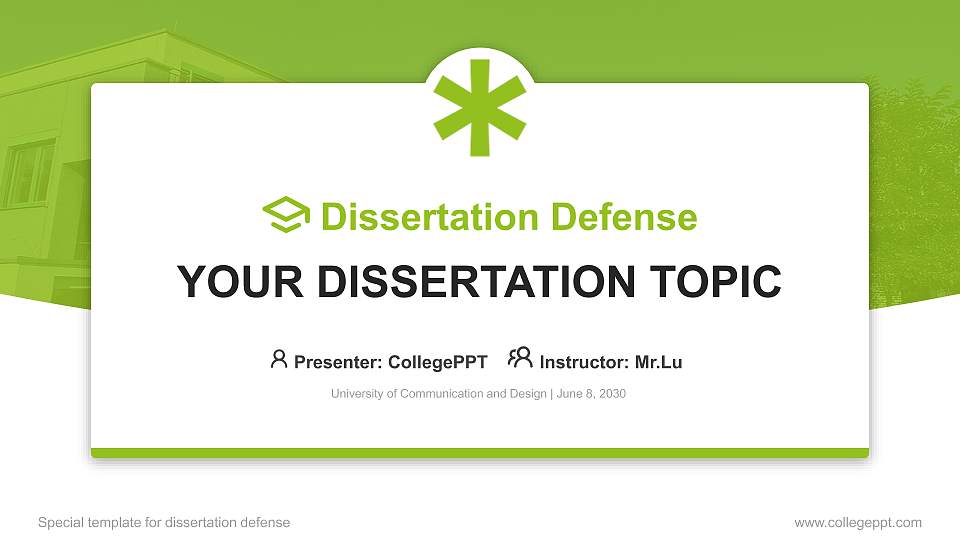 University of Communication and Design Graduation Thesis Defense PPT Template16:9 ratio PPT effect preview image