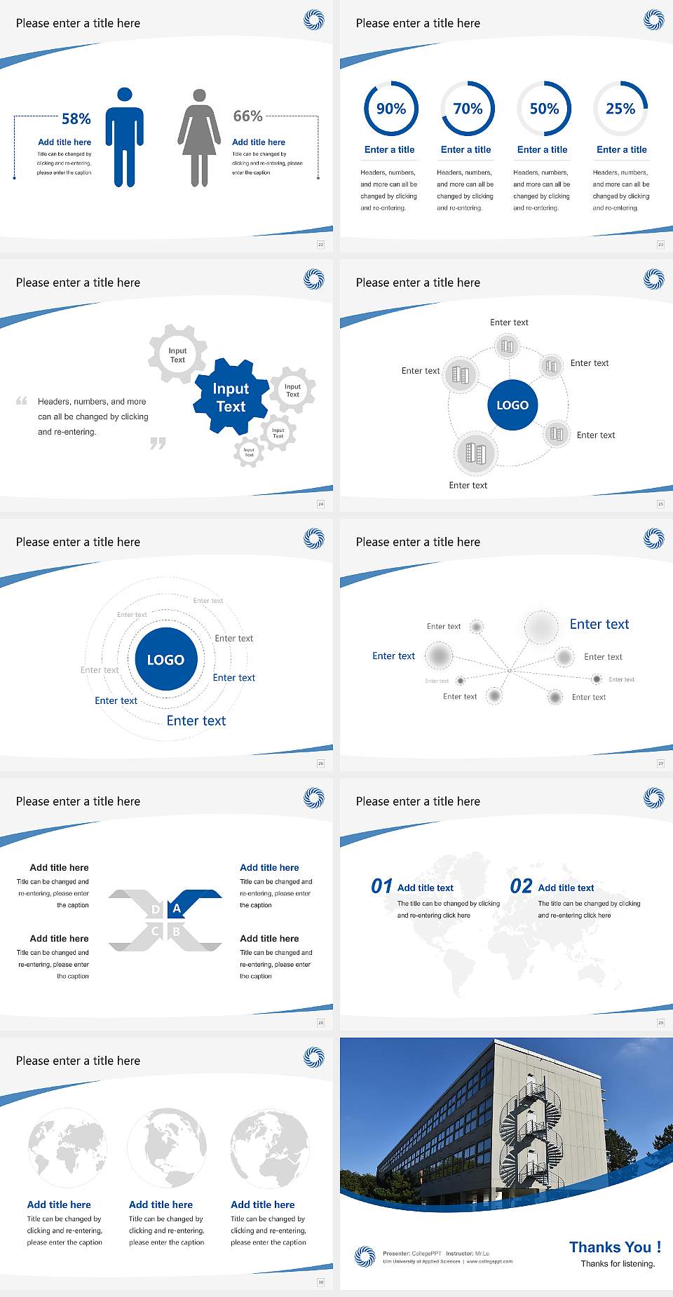 Ulm University of Applied Sciences Course/Courseware Creation PPT Template4:3 ratio PPT effect preview image4
