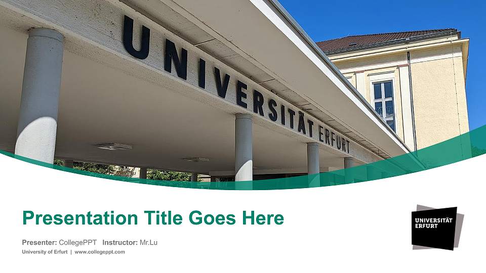University of Erfurt Course/Courseware Creation PPT Template16:9 ratio PPT effect preview image