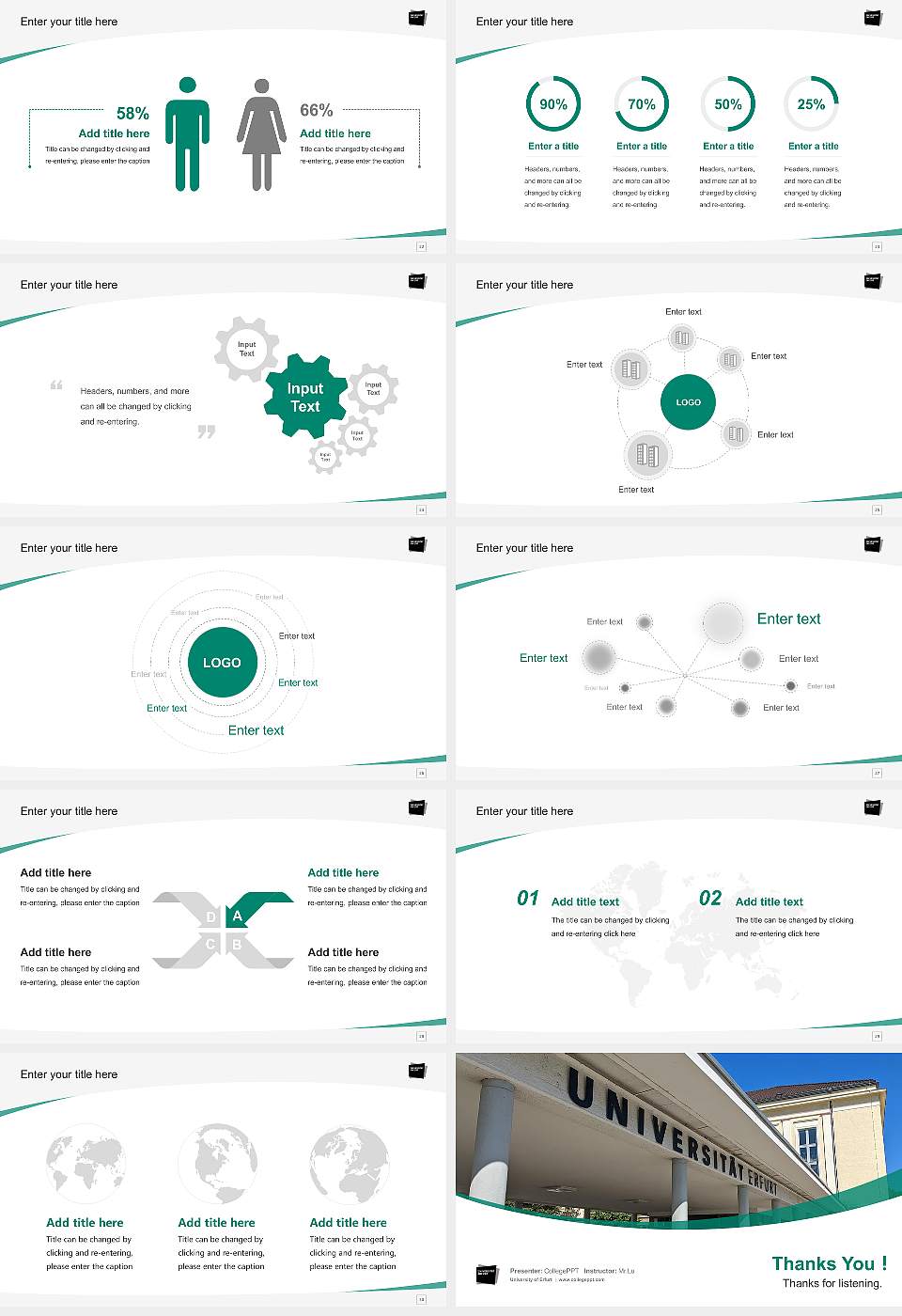 University of Erfurt Course/Courseware Creation PPT Template16:9 ratio PPT effect preview image4