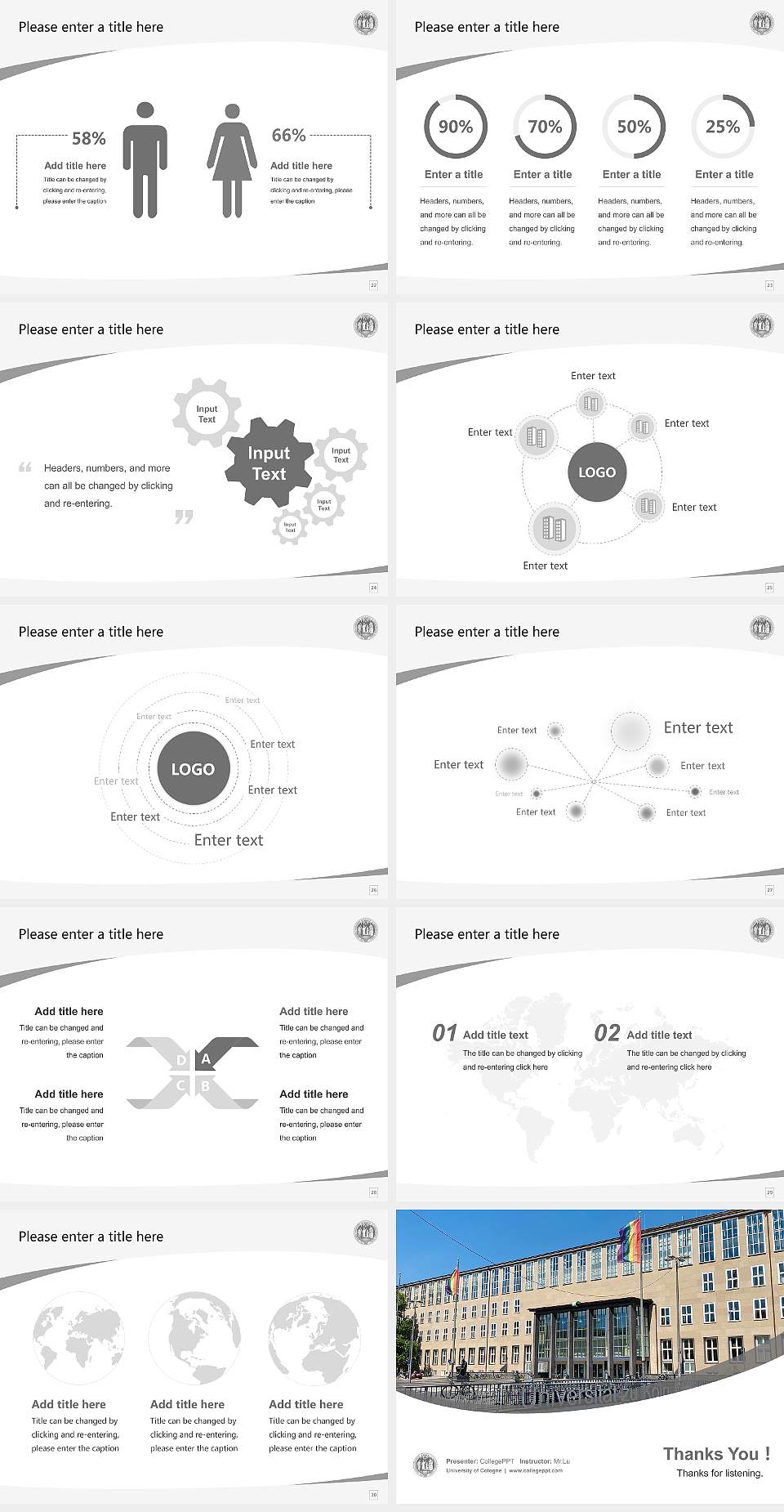 University of Cologne Course/Courseware Creation PPT Template4:3 ratio PPT effect preview image4