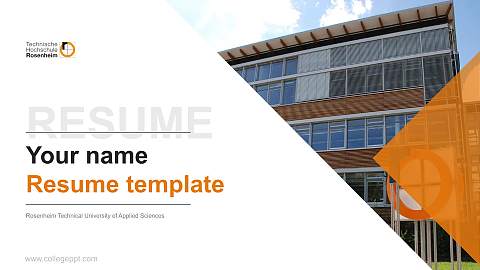 Rosenheim Technical University of Applied Sciences Resume PPT Template