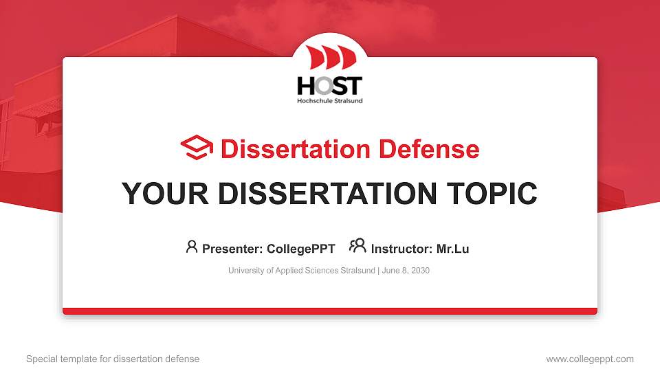 University of Applied Sciences Stralsund Graduation Thesis Defense PPT Template16:9 ratio PPT effect preview image