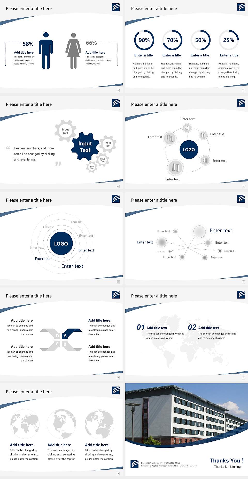University of Applied Sciences Schmalkalden Course/Courseware Creation PPT Template4:3 ratio PPT effect preview image4