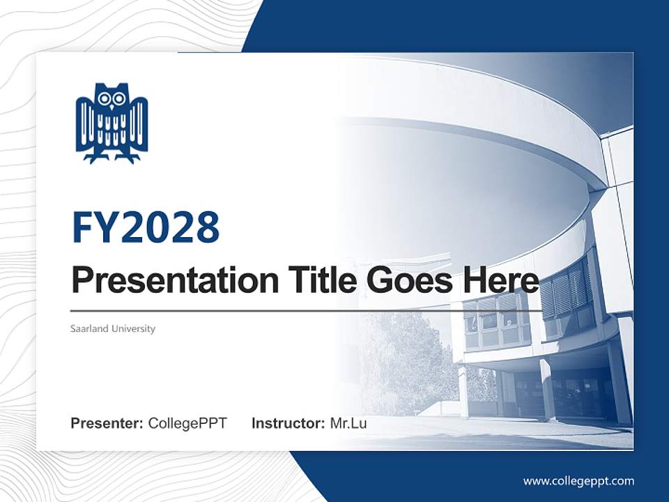 Saarland University Academic Presentation/Research Findings Report PPT Template4:3 ratio PPT effect preview image5