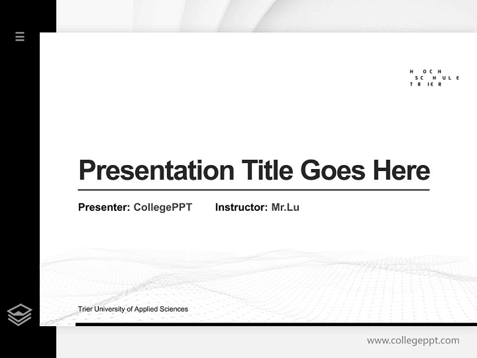 Trier University of Applied Sciences Thesis Proposal/Graduation Defense PPT Template4:3 ratio PPT effect preview image5