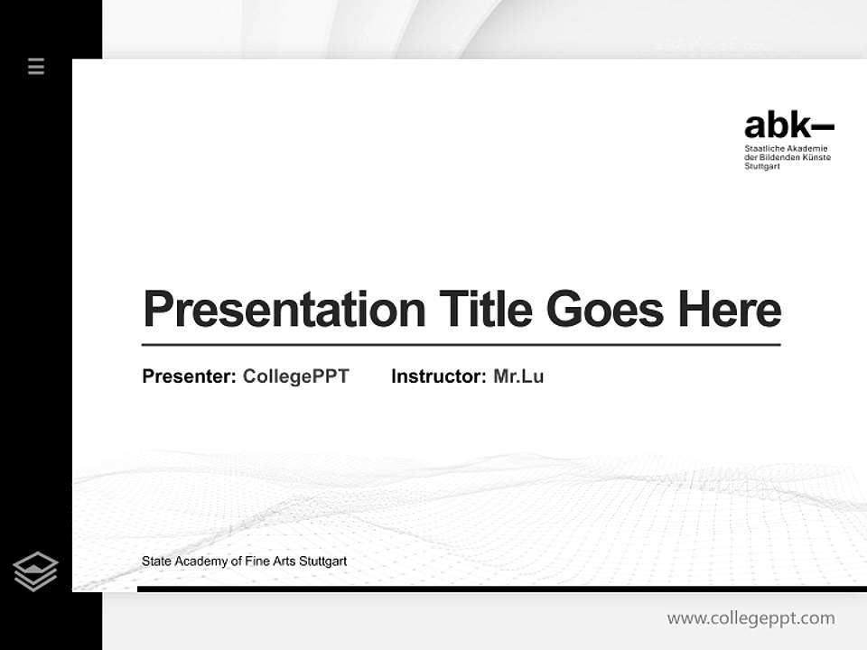State Academy of Fine Arts Stuttgart Thesis Proposal/Graduation Defense PPT Template4:3 ratio PPT effect preview image5