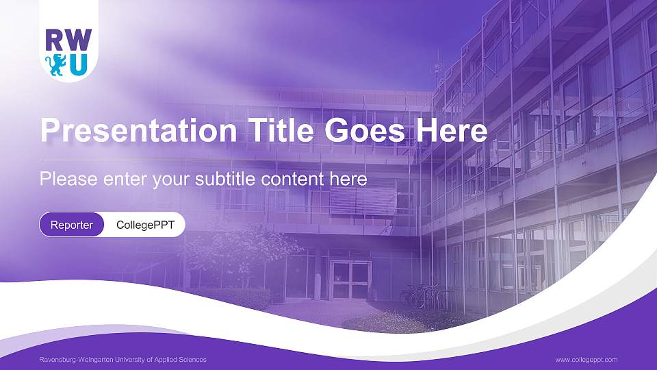 Ravensburg-Weingarten University of Applied Sciences Lecture Sharing and Networking Event PPT Template16:9 ratio PPT effect preview image
