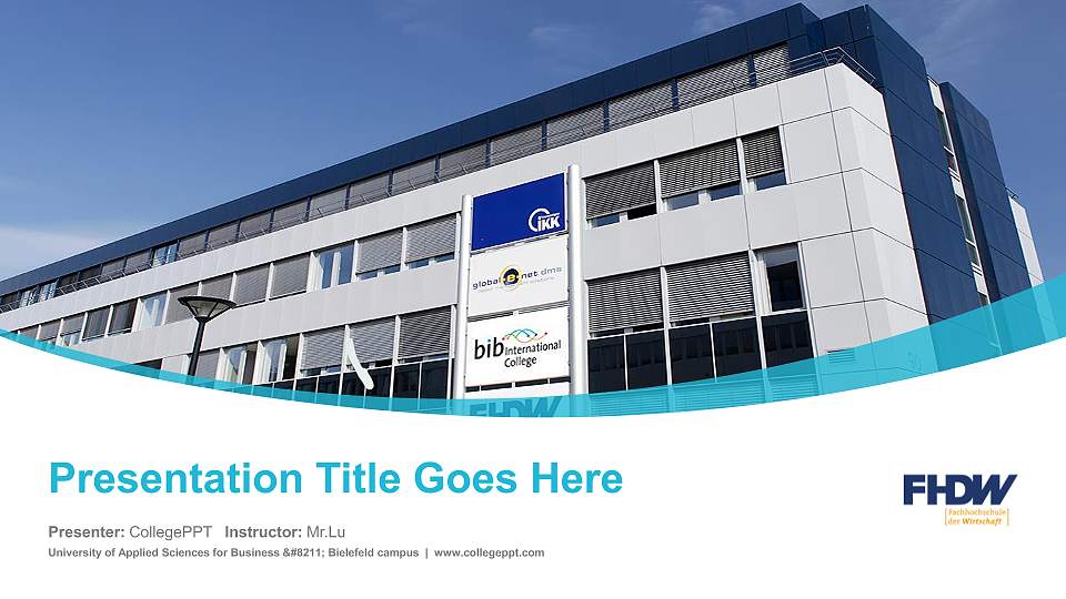 University of Applied Sciences for Business – Bielefeld campus Course/Courseware Creation PPT Template16:9 ratio PPT effect preview image