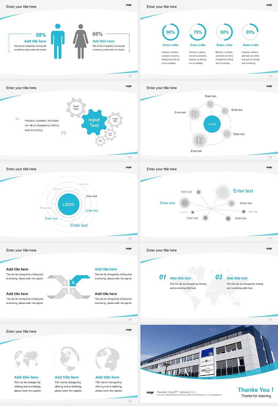 University of Applied Sciences for Business – Bielefeld campus Course/Courseware Creation PPT Template16:9 ratio PPT effect preview image4
