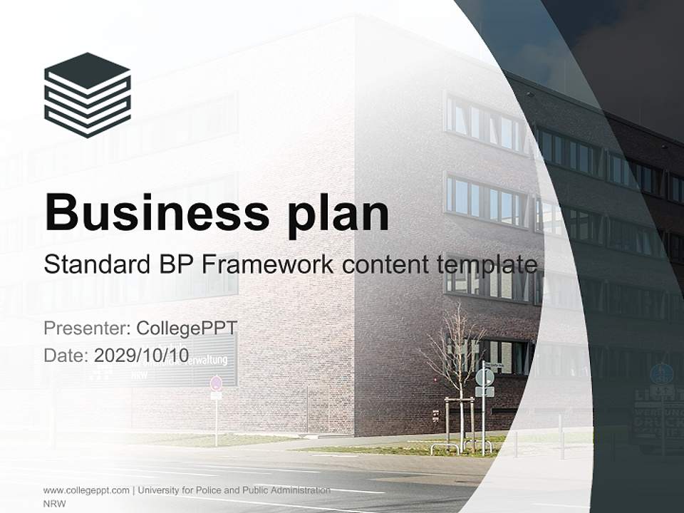 University for Police and Public Administration NRW Competition/Entrepreneurship Contest PPT Template4:3 ratio PPT effect preview image9