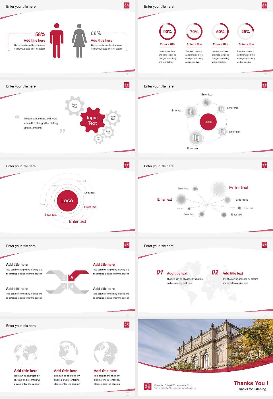 Technical University of Braunschweig Course/Courseware Creation PPT Template16:9 ratio PPT effect preview image4