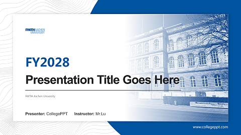 RWTH Aachen University Academic Presentation/Research Findings Report PPT Template