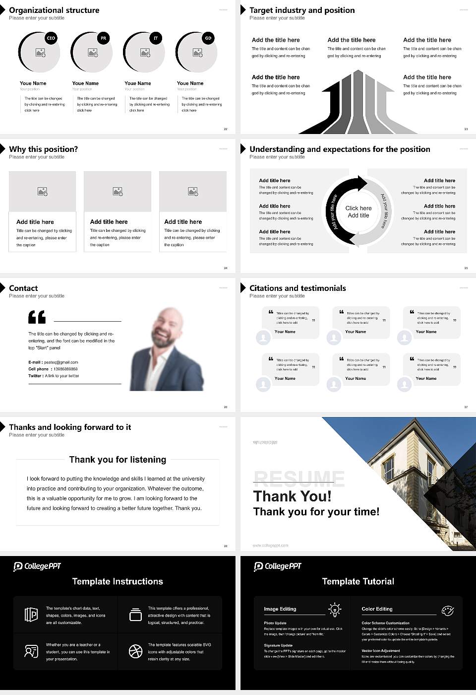 Städelschule Academy of Fine Arts Resume PPT Template16:9 ratio PPT effect preview image4