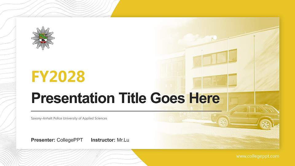 Saxony-Anhalt Police University of Applied Sciences Academic Presentation/Research Findings Report PPT Template16:9 ratio PPT effect preview image