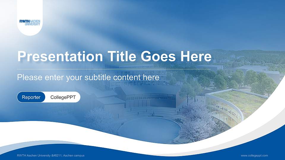 RWTH Aachen University – Aachen campus Lecture Sharing and Networking Event PPT Template16:9 ratio PPT effect preview image