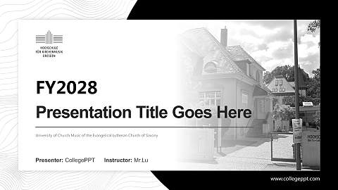 University of Church Music of the Evangelical Lutheran Church of Saxony Academic Presentation/Research Findings Report PPT Template