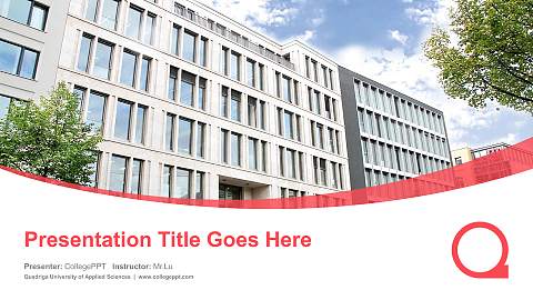 Quadriga University of Applied Sciences Course/Courseware Creation PPT Template