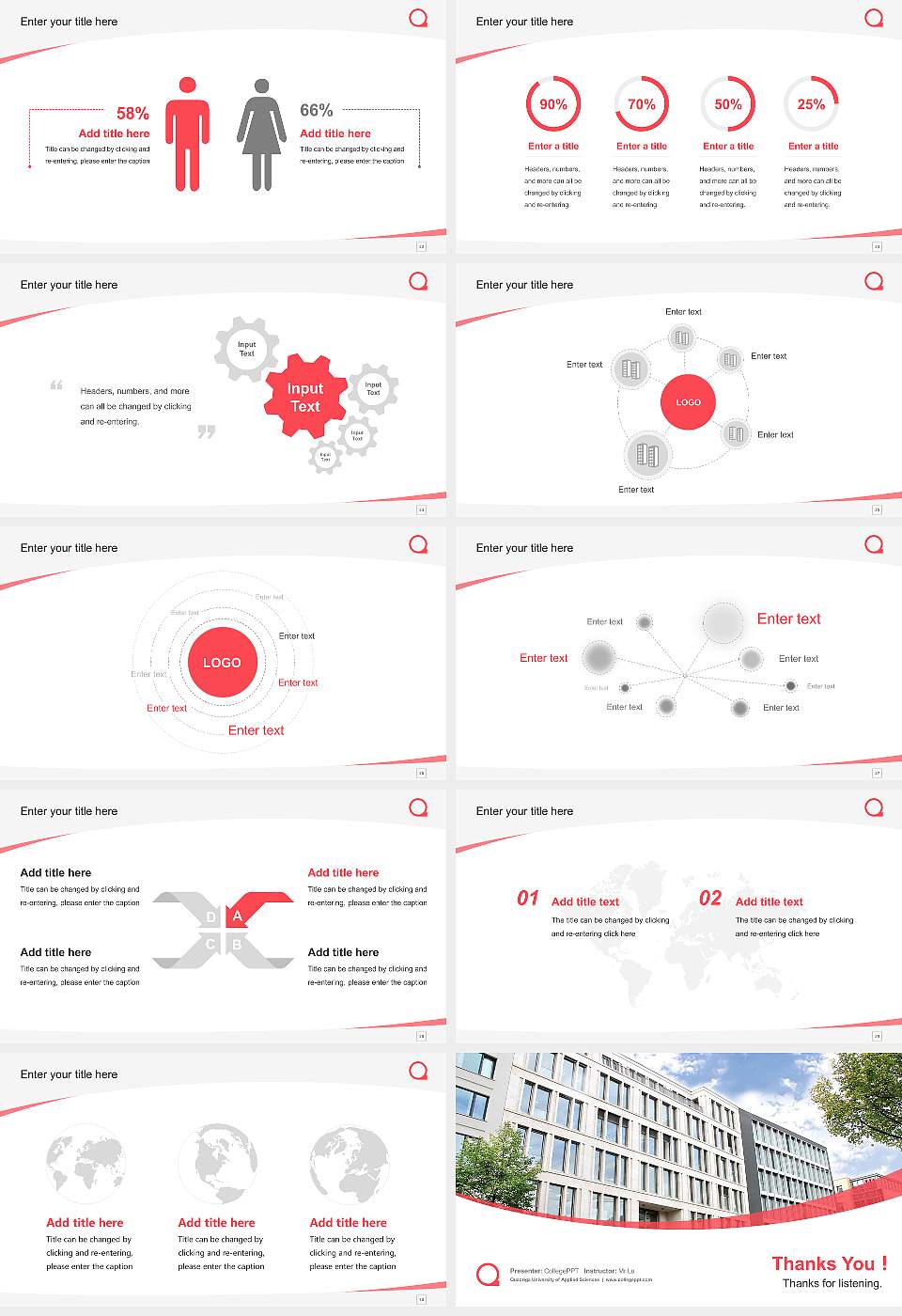 Quadriga University of Applied Sciences Course/Courseware Creation PPT Template16:9 ratio PPT effect preview image4