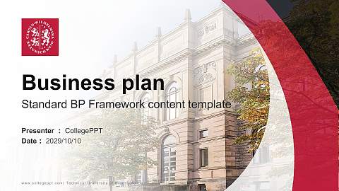 Technical University of Braunschweig Competition/Entrepreneurship Contest PPT Template