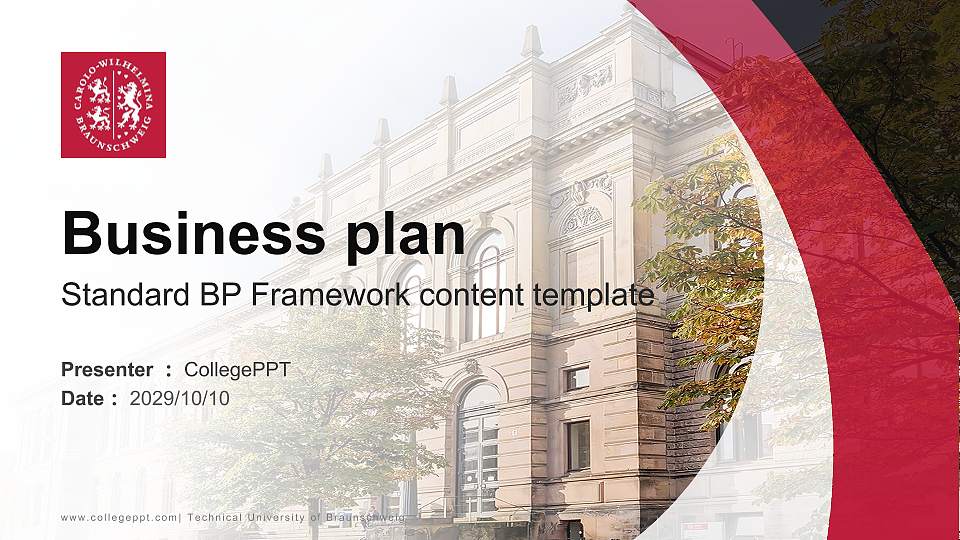 Technical University of Braunschweig Competition/Entrepreneurship Contest PPT Template16:9 ratio PPT effect preview image