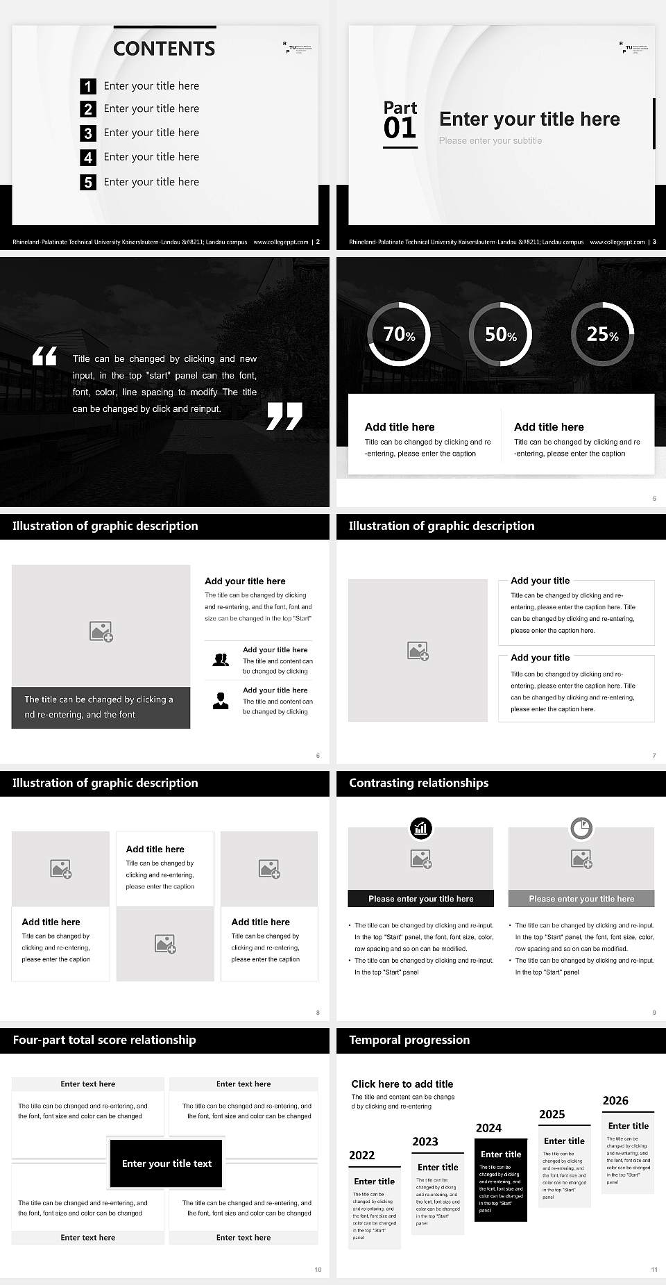 Rhineland-Palatinate Technical University Kaiserslautern-Landau – Landau campus Thesis Proposal/Graduation Defense PPT Template4:3 ratio PPT effect preview image2