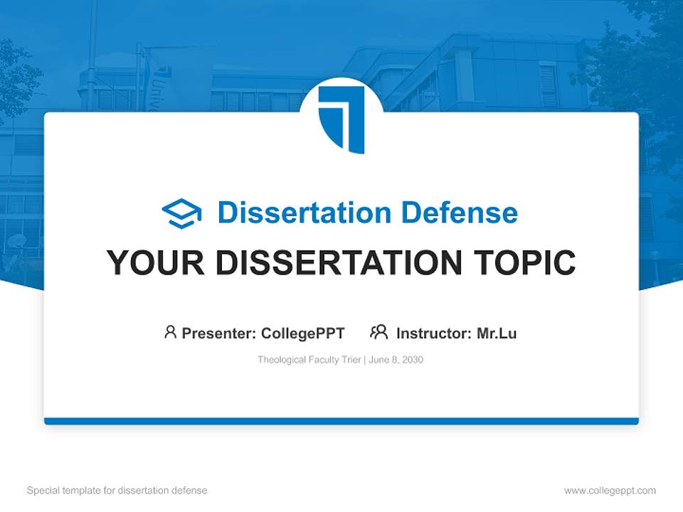 Theological Faculty Trier Graduation Thesis Defense PPT Template4:3 ratio PPT effect preview image7